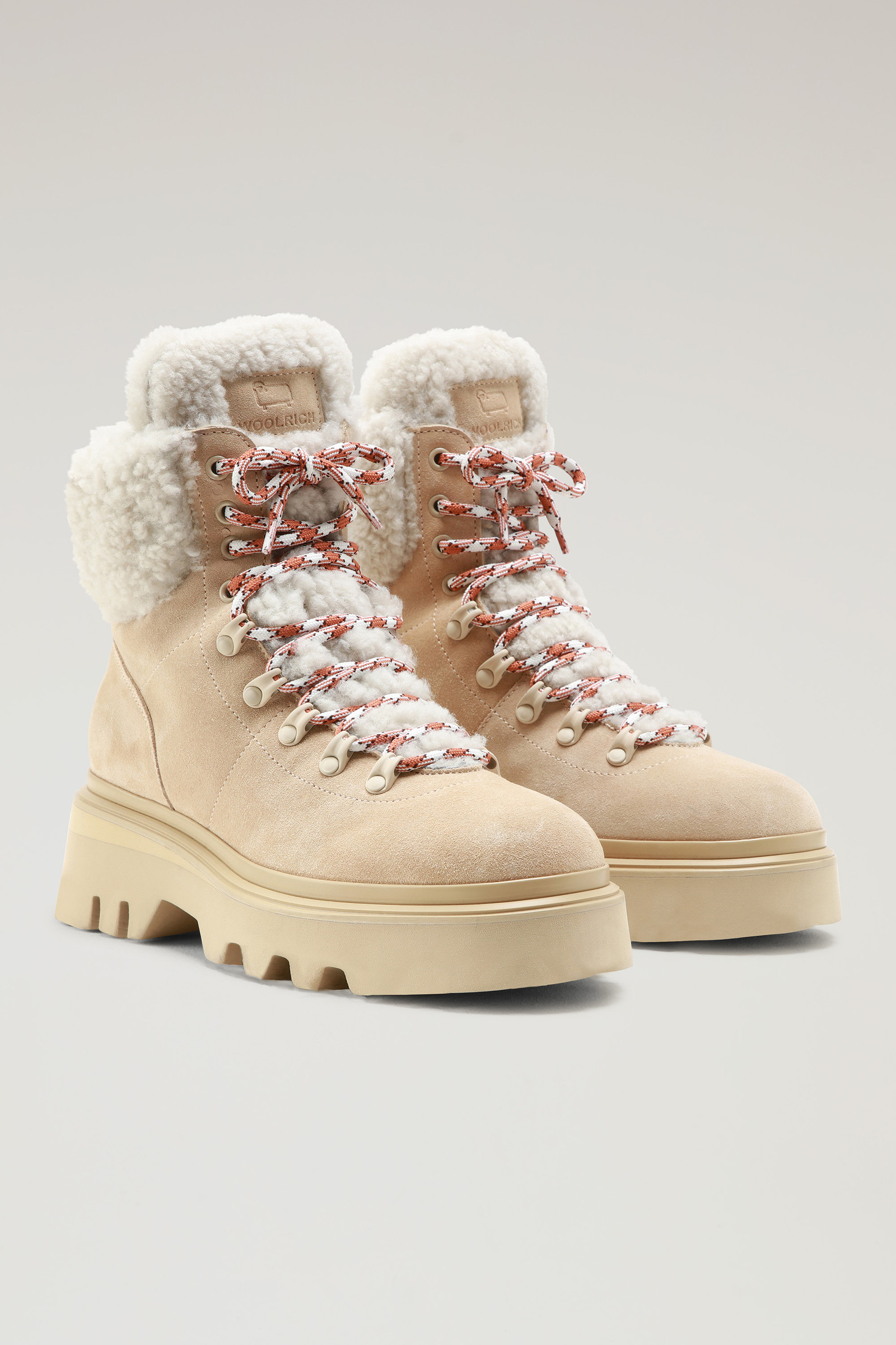 Stivaletti Hiking in pelle scamosciata e montone Beige photo 2 | Woolrich