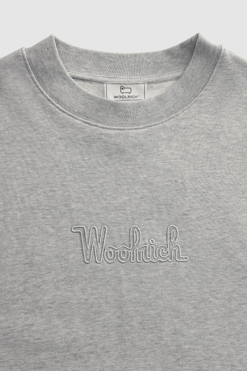 Sweatshirt met ronde hals en geborduurd logo op de voorkant Grey photo 2 | Woolrich