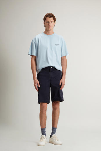 COTTON TWILL CARGO SHORT GD Blue photo 1 | Woolrich