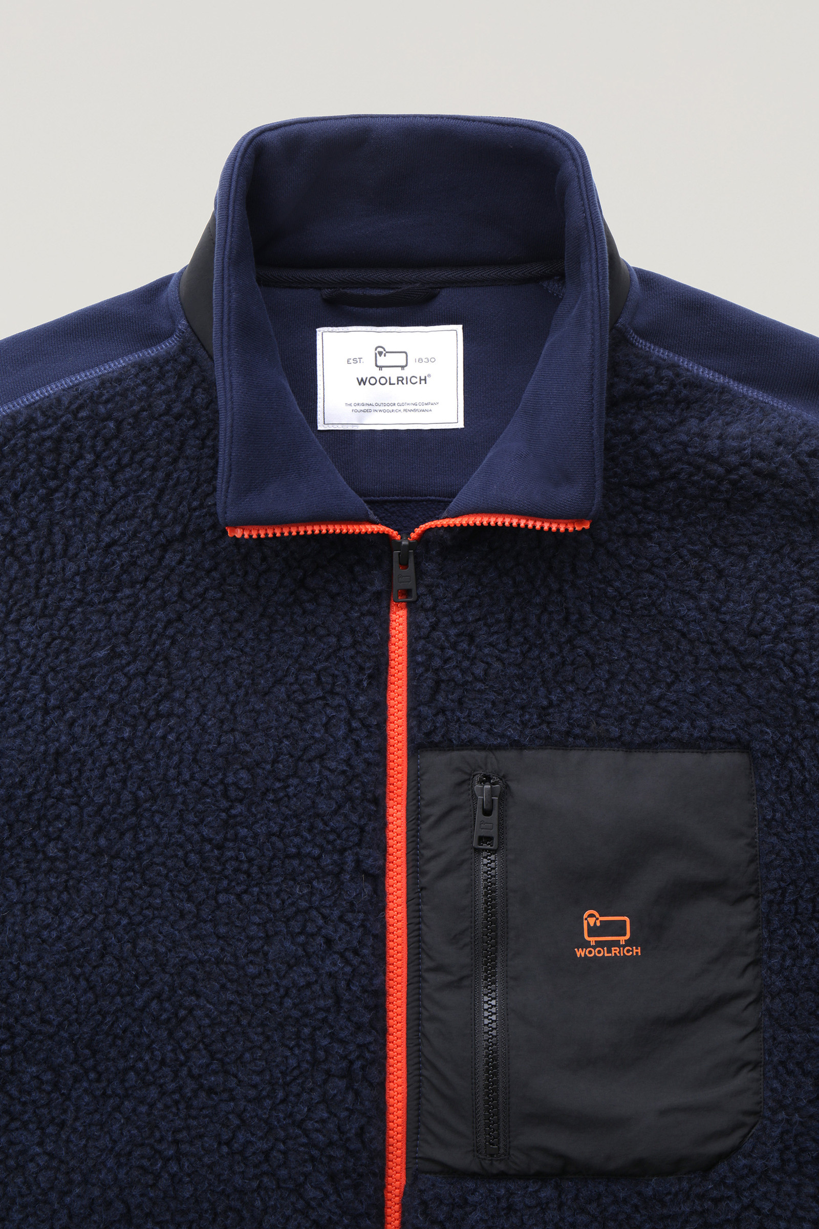 Men's Curly Fleece Full-Zip Jacket Blue | Woolrich USA