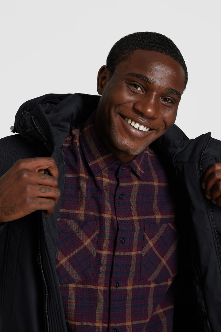 Parka à col montant en coton laminé