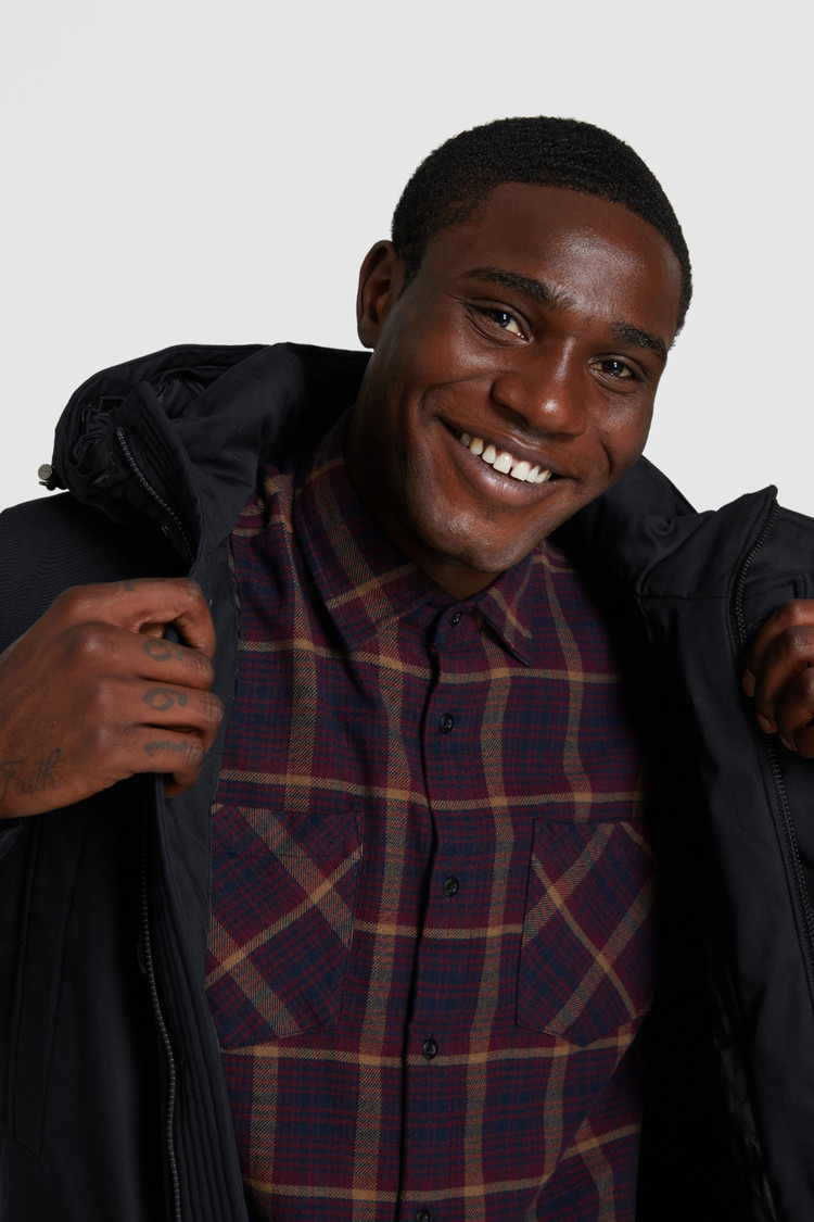 Parka à col montant en coton laminé