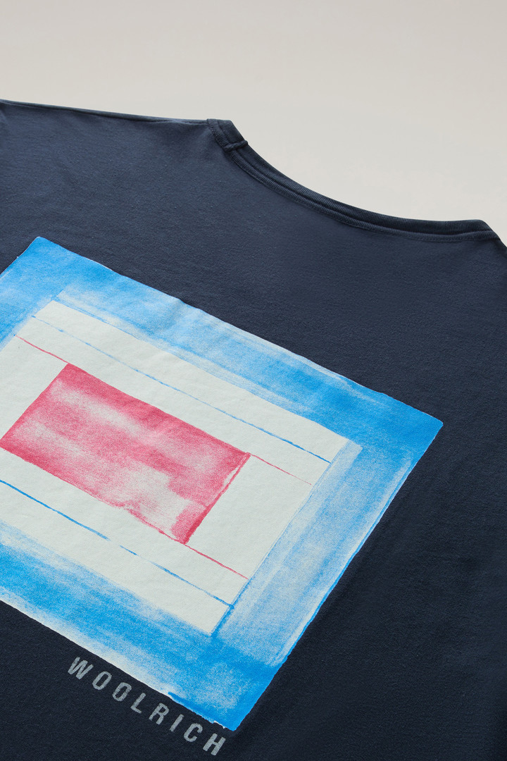 Pure Cotton T-Shirt with Chest Pocket Blue photo 7 | Woolrich