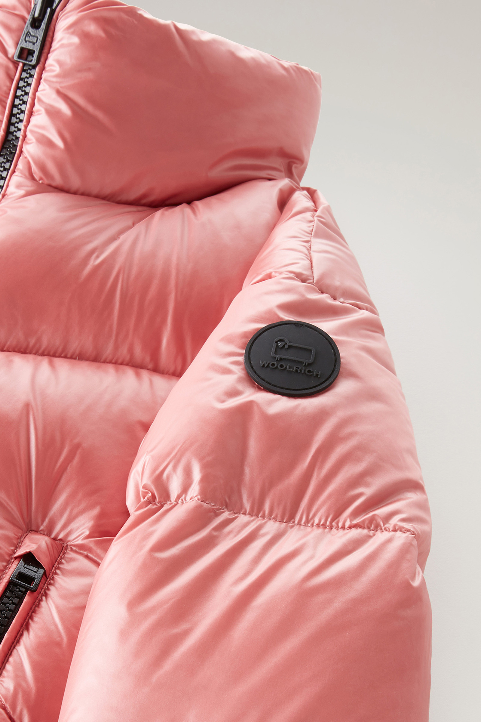 Girls' Aliquippa Down Jacket in Glossy Nylon Pink photo 4 | Woolrich