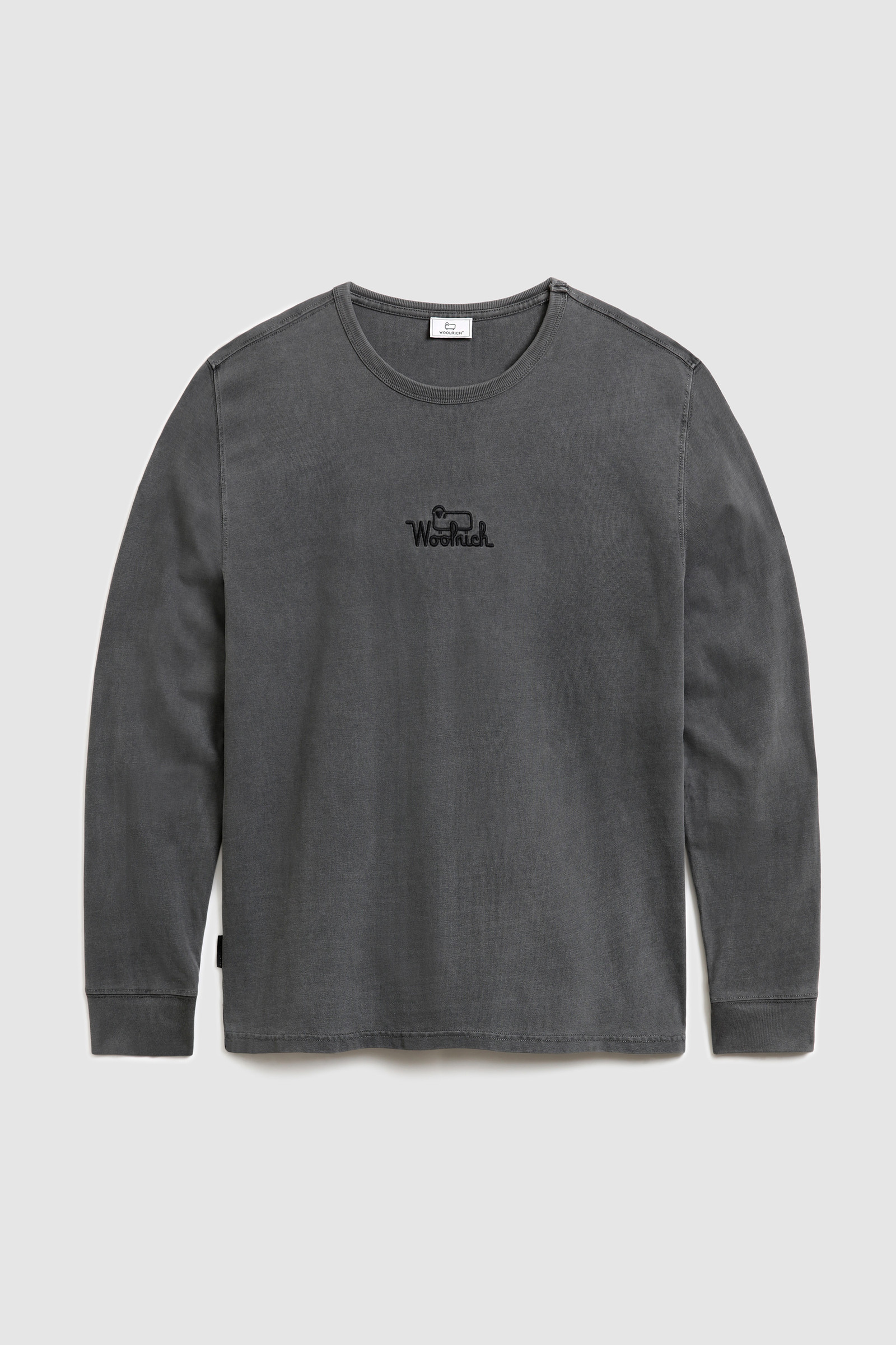 T-shirt à manches longues en coton teint en pièce Noir photo 4 | Woolrich