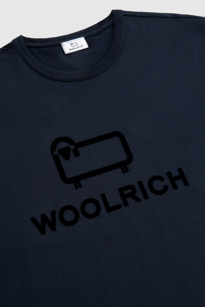 Macro logo t-shirt Blue photo 5 | Woolrich