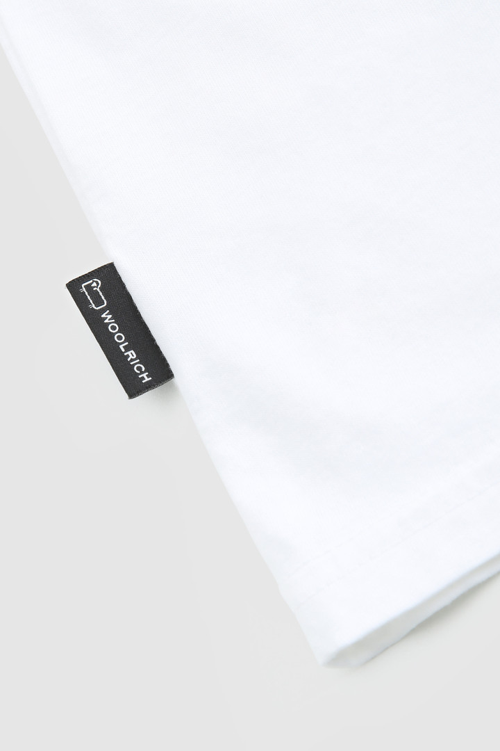T-Shirt with Mountain Logo White photo 6 | Woolrich
