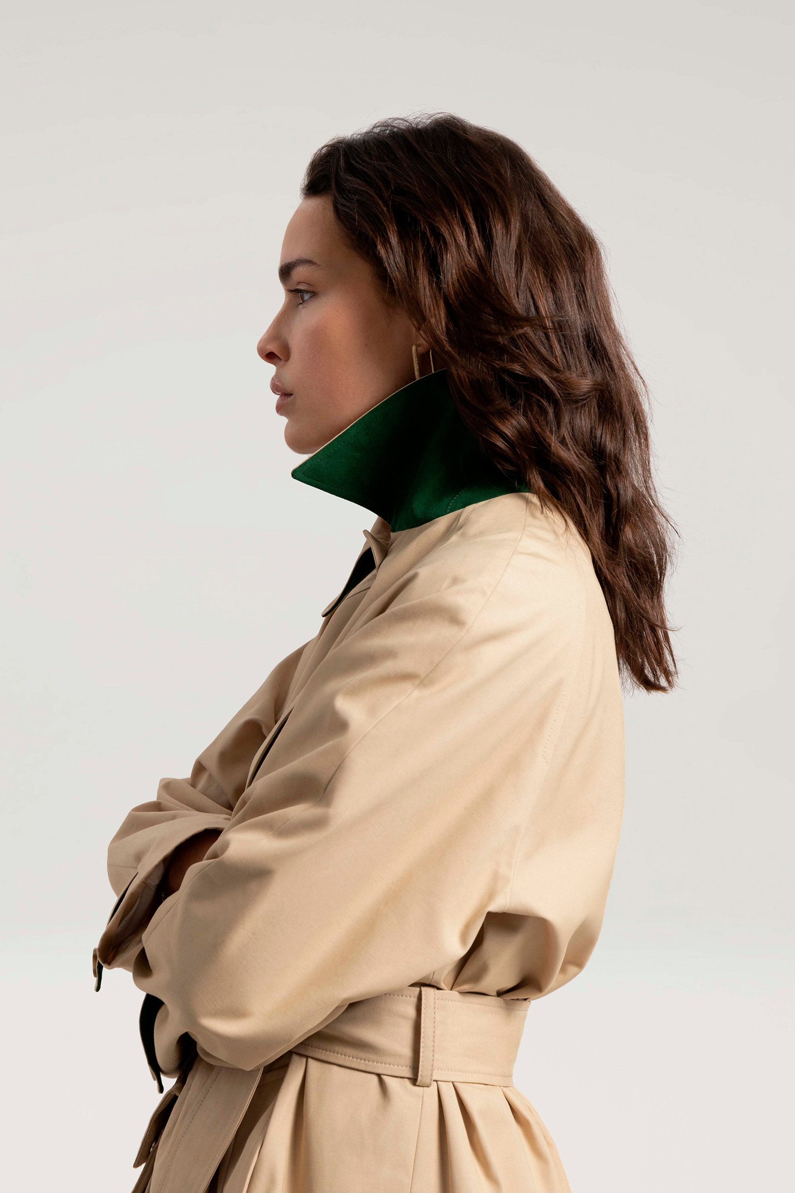 Trenchcoat van zacht Byrd-katoen met afneembare tas - Daniëlle Cathari / Woolrich beige photo 3 | Woolrich