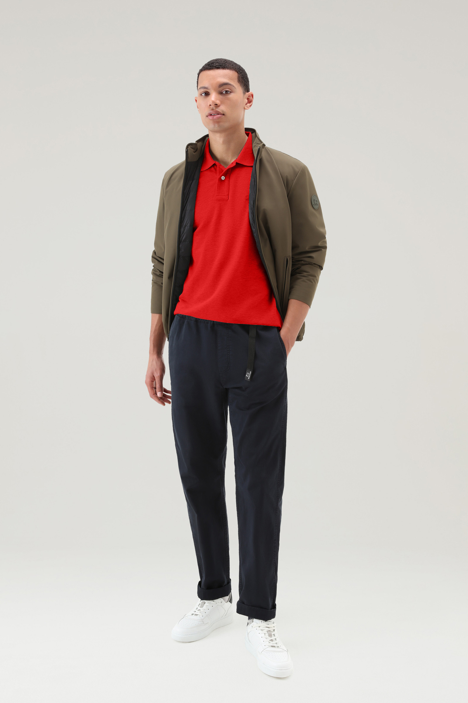 Polo en piqué de pur coton rouge photo 2 | Woolrich