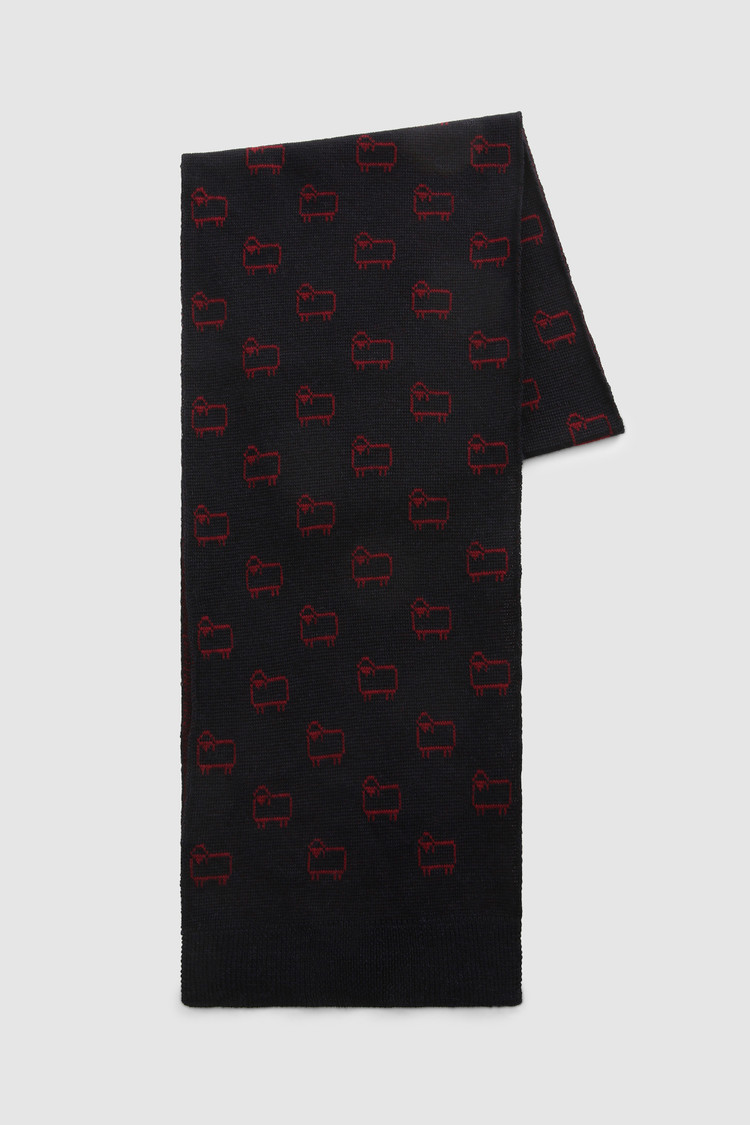 Sciarpa in misto lana con logo Jacquard Sheep