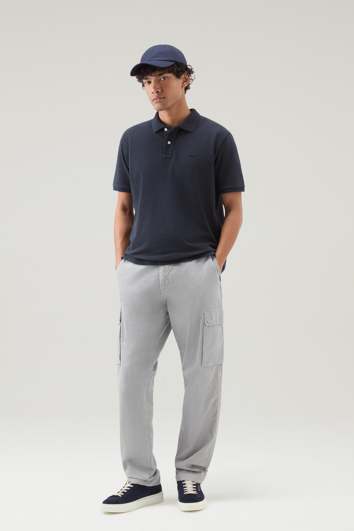 Polo-Shirt aus Piqué aus reiner Baumwolle Blau photo 2 | Woolrich