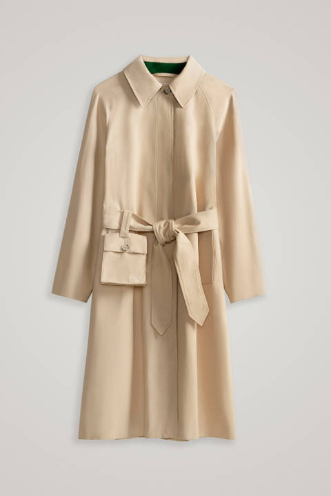 Trench Coat in Soft Byrd Cotton with Detachable Bag - Daniëlle Cathari / Woolrich Beige photo 2 | Woolrich