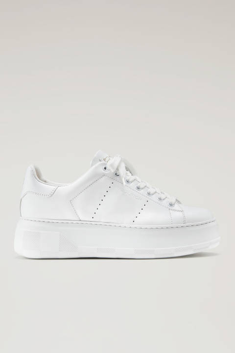 Sneakers Chunky Court classiques en cuir Blanc | Woolrich