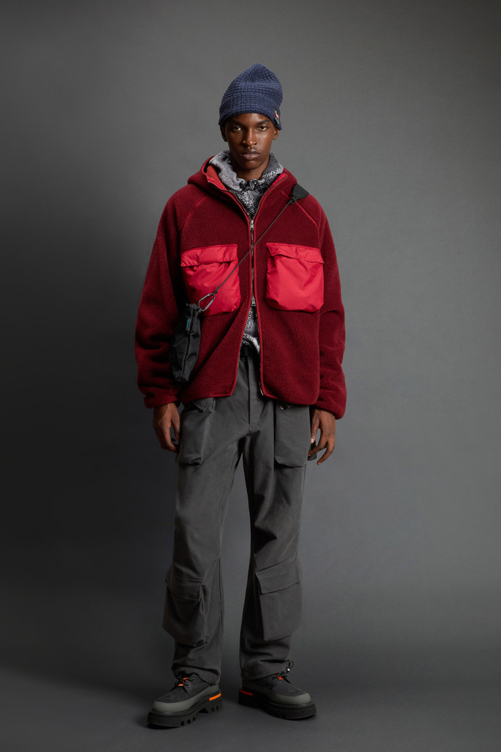 Felpa ibrida full-zip con cappuccio Rosso photo 3 | Woolrich