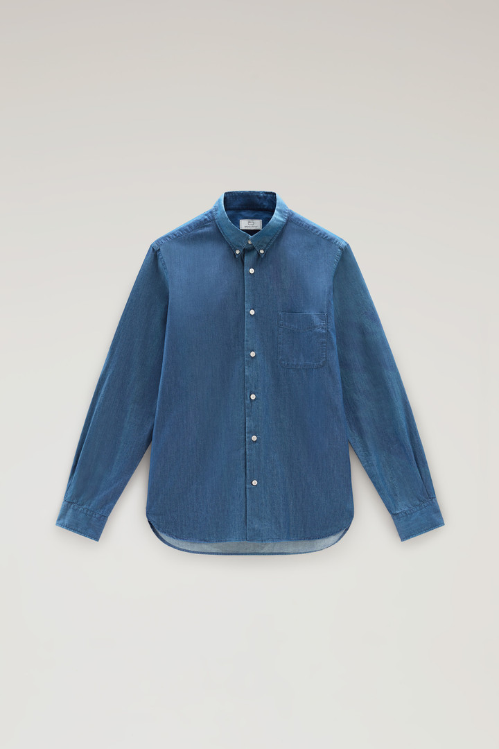 Chambray Shirt in Pure Cotton Blue photo 1 | Woolrich