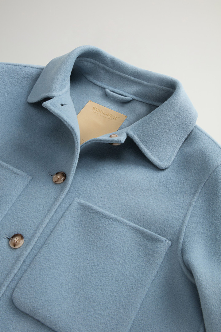 Overshirt aus reiner Schurwolle mit aufgesetzten Taschen Blau photo 6 | Woolrich