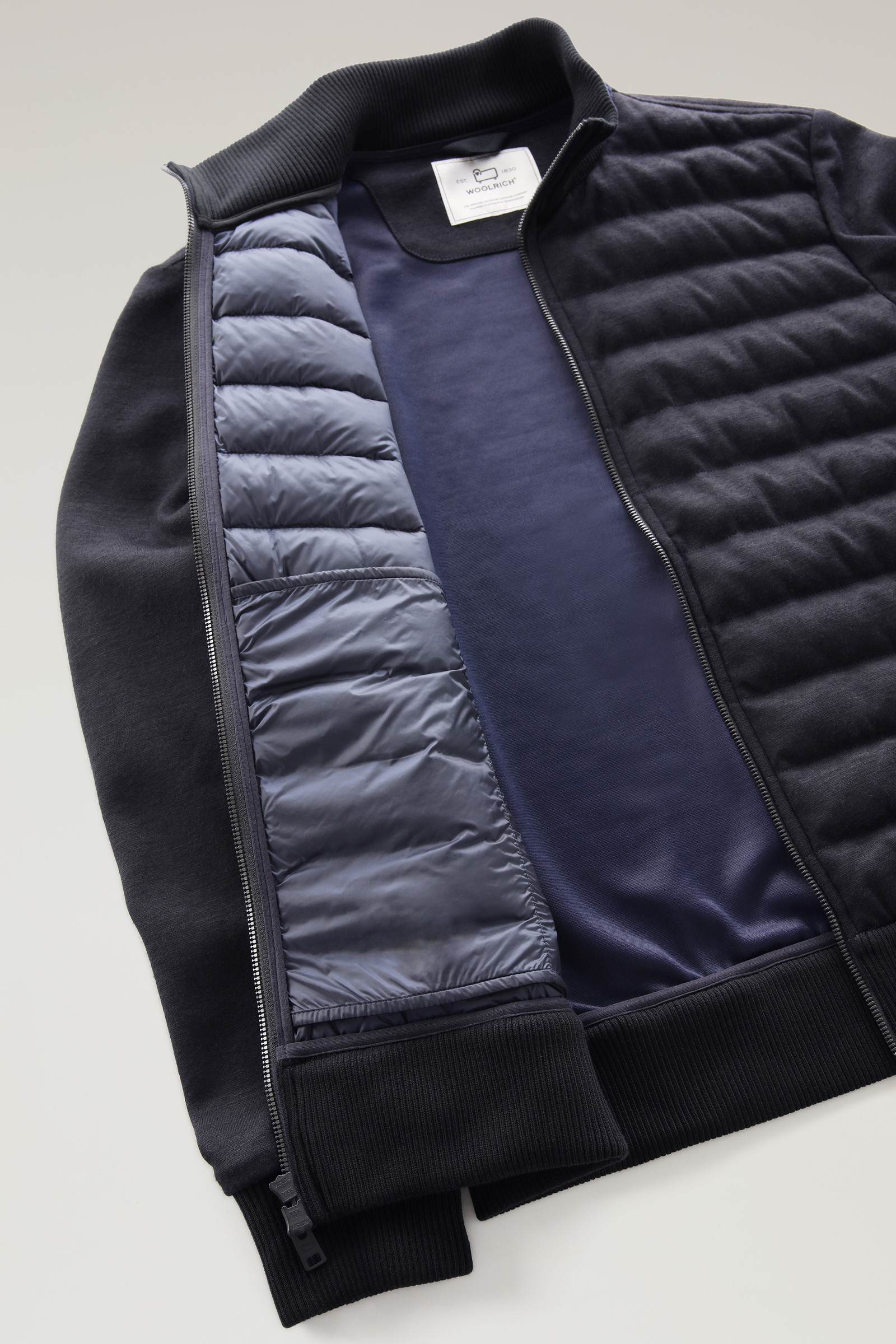 Felpa Luxe trapuntata con zip blu photo 10 | Woolrich