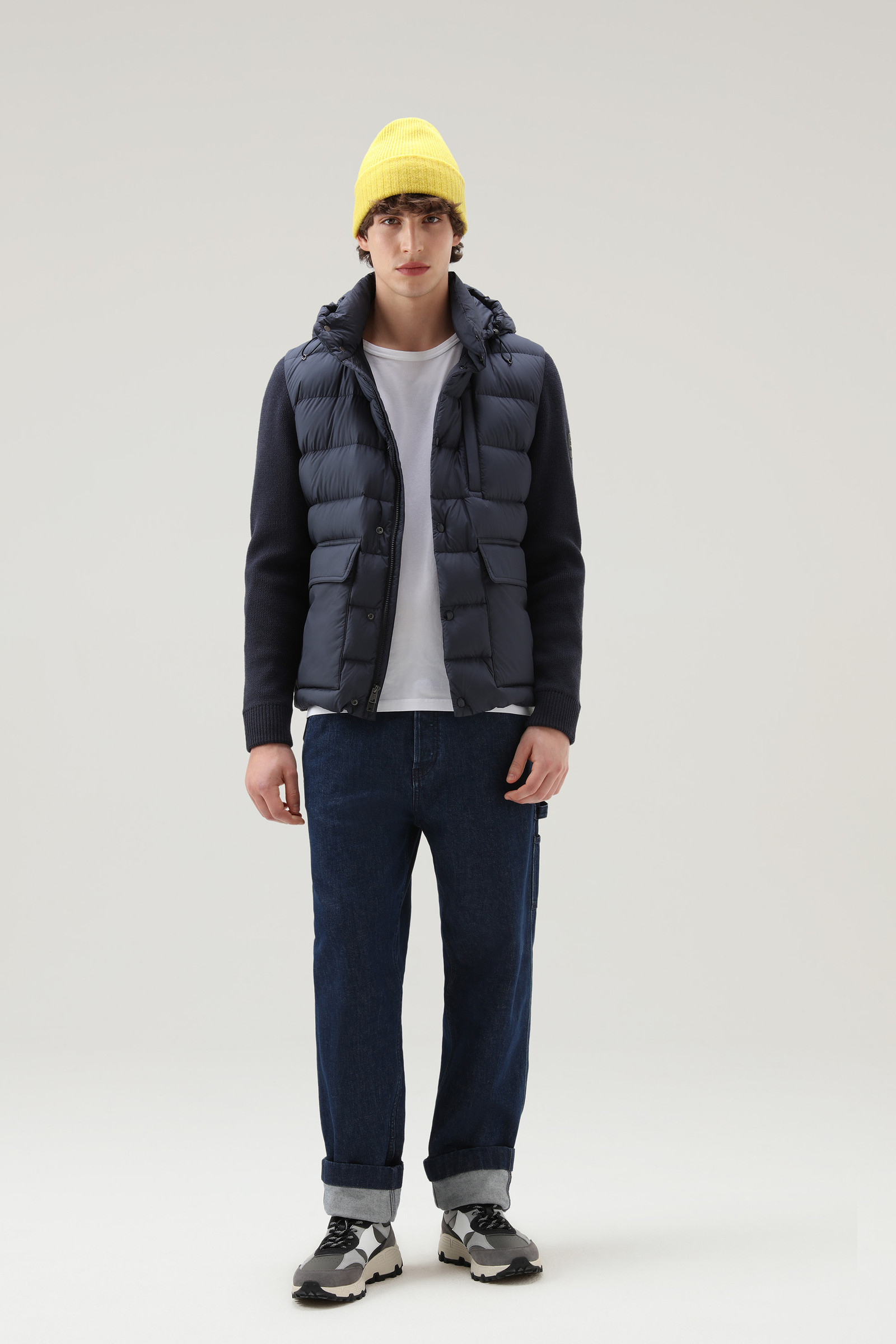 Giacca Sierra con maniche in lana Merino e cappuccio staccabile Blu photo 2 | Woolrich