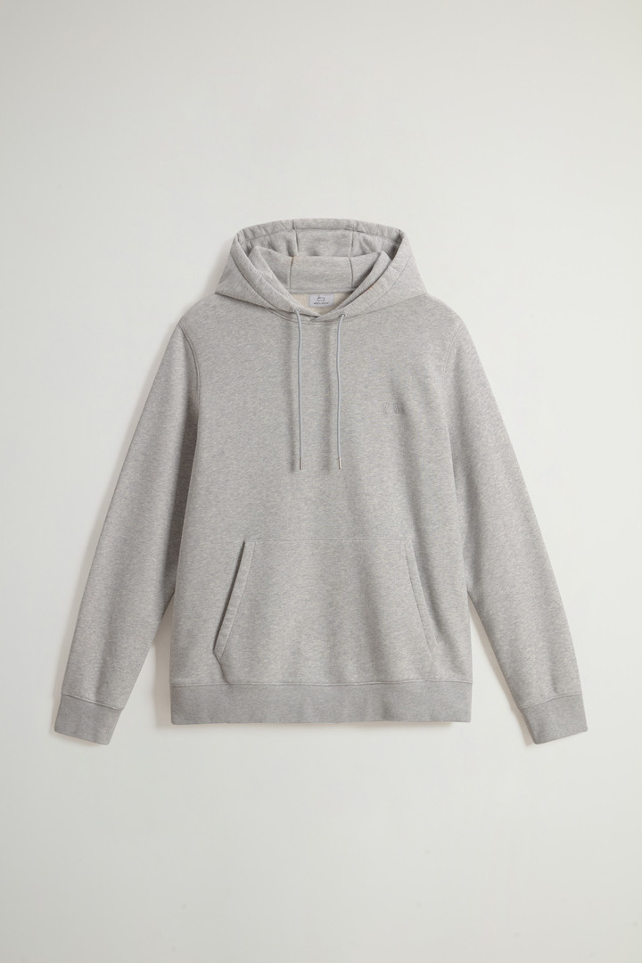 Hoodie in Cotton Fleece with Embroidered Logo Gray photo 5 | Woolrich