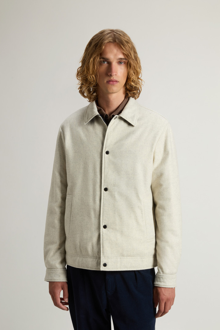 Keating Overshirt in Recycled Italian Wool Blend Beige photo 1 | Woolrich