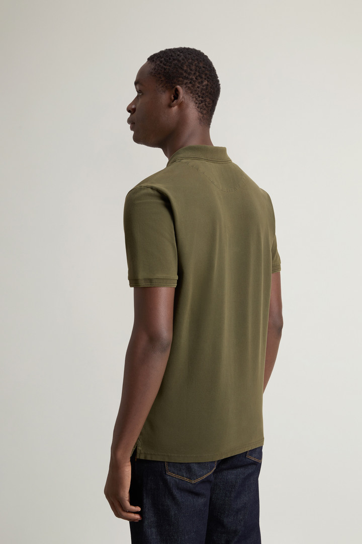 Achteraf geverfde Mackinack-poloshirt van katoenpiqué met stretch Groen photo 3 | Woolrich