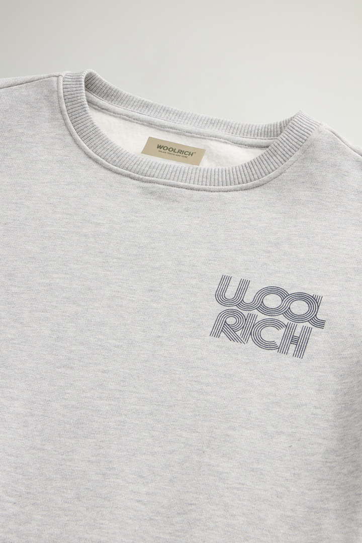 Sweat-shirt à col rond pour garçon en pur coton à logo Gris photo 3 | Woolrich