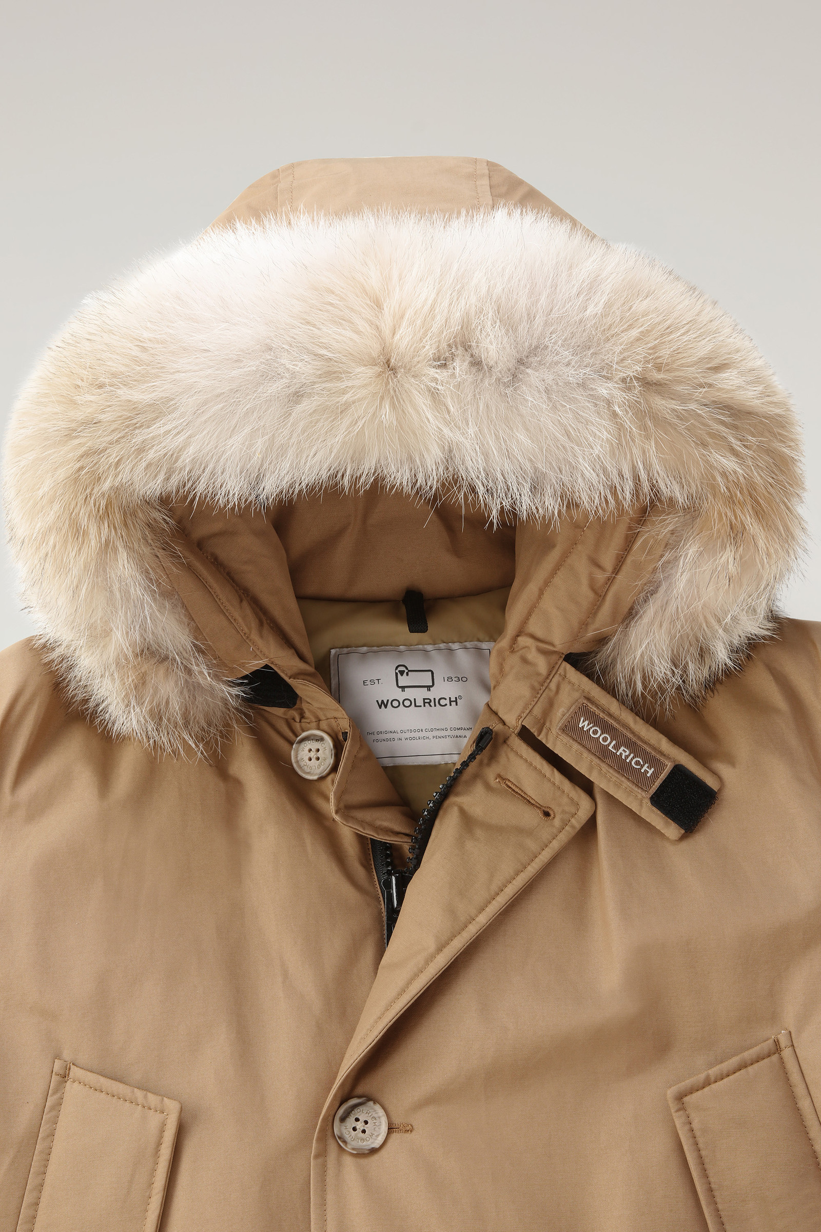 Arctic Parka in Ramar Cloth with Detachable Fur Trim - Men - Beige