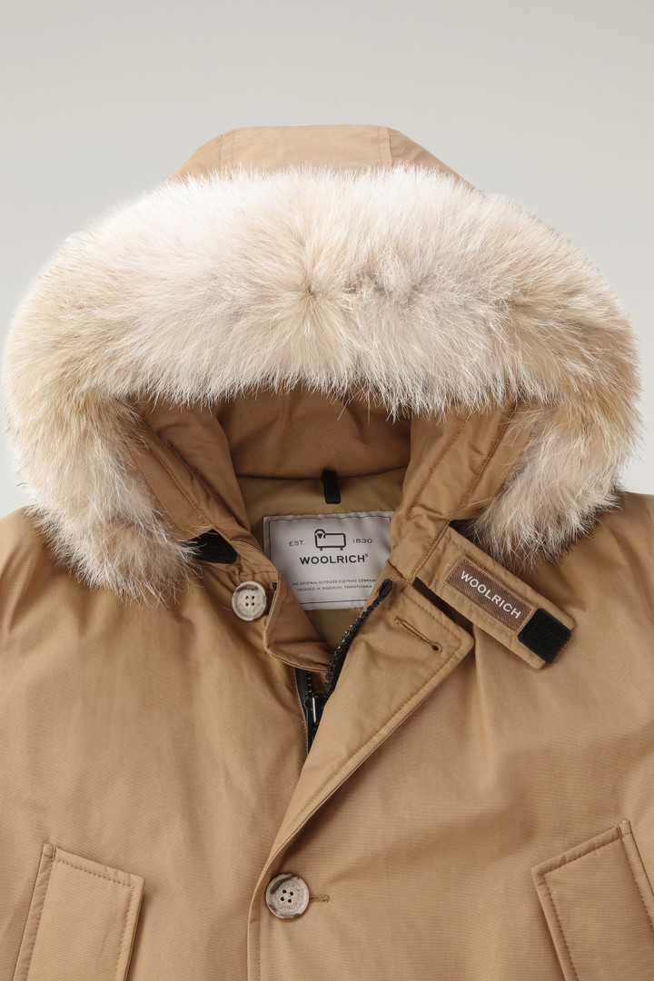 Arctic Parka in Ramar Cloth with Detachable Fur Trim Beige photo 2 | Woolrich