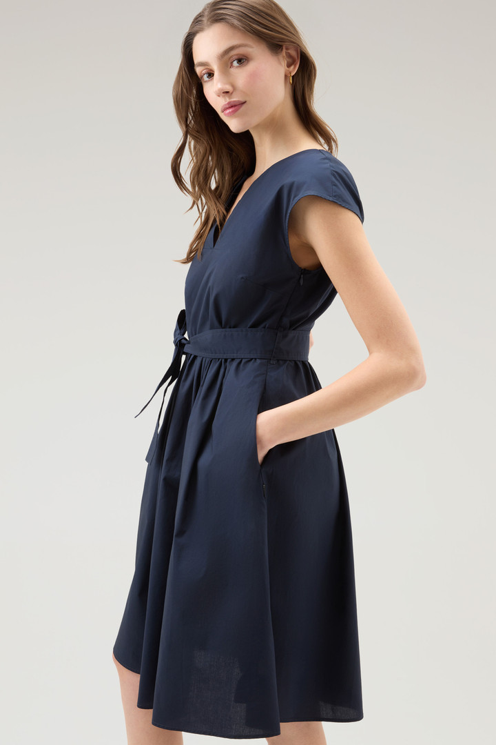 Kurzes Kleid aus reinem Baumwollpopeline Blau photo 4 | Woolrich