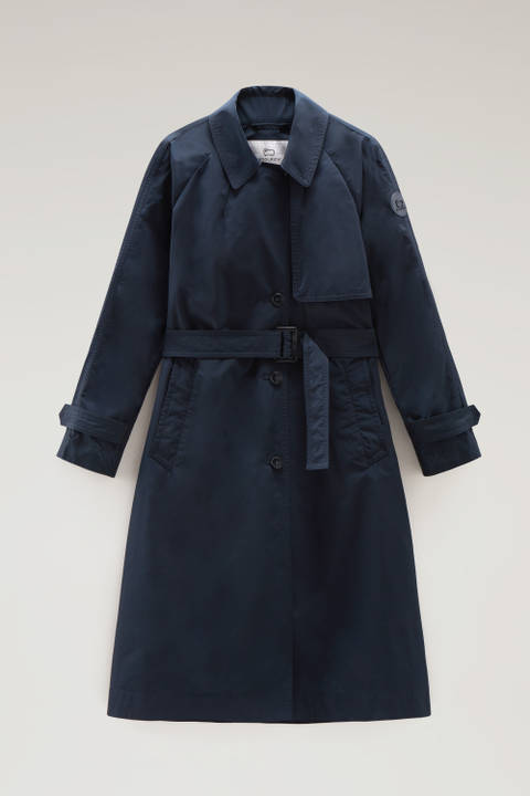 Trench Coat in Urban Touch Fabric with Belted Waist Blue photo 2 | Woolrich