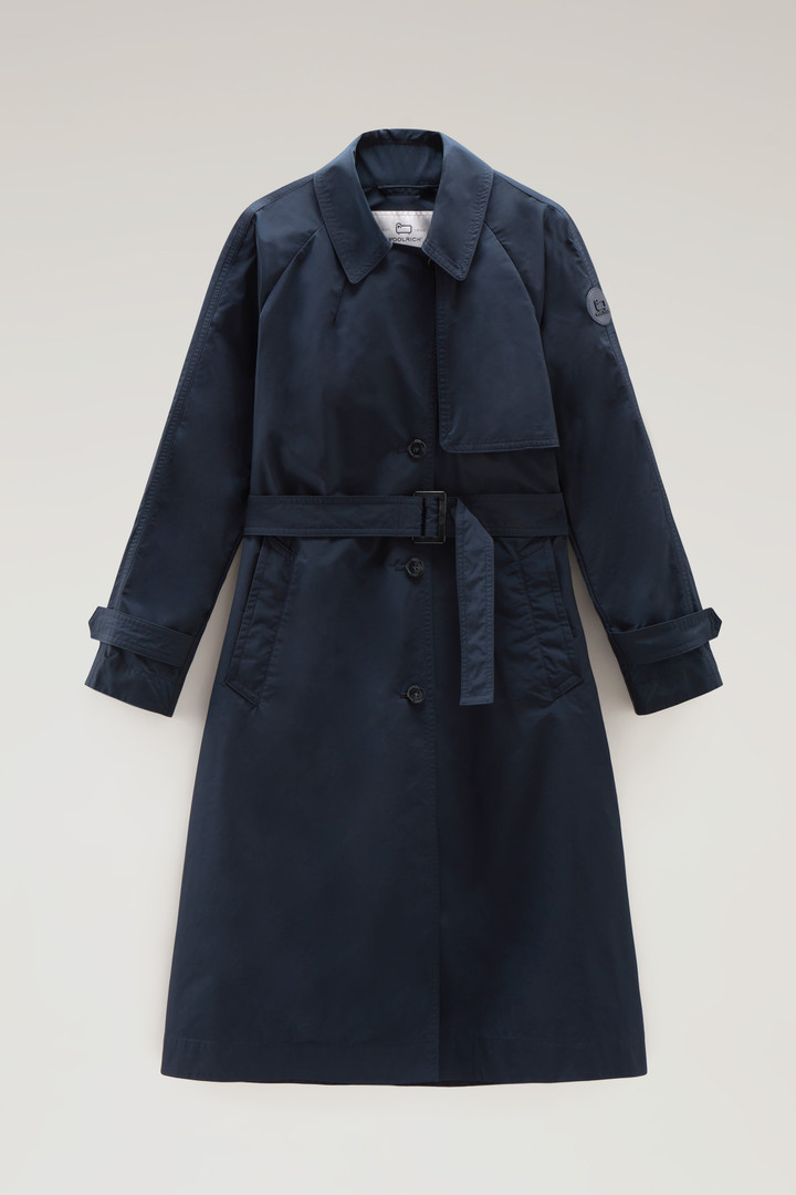 Trench Coat in Urban Touch Fabric with Belted Waist Blue photo 6 | Woolrich
