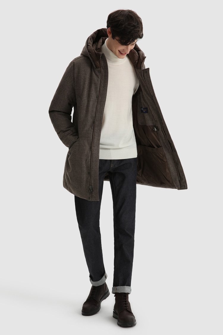 Luxury Polar Parka en laine écologique italienne confectionné avec un tissu Loro Piana