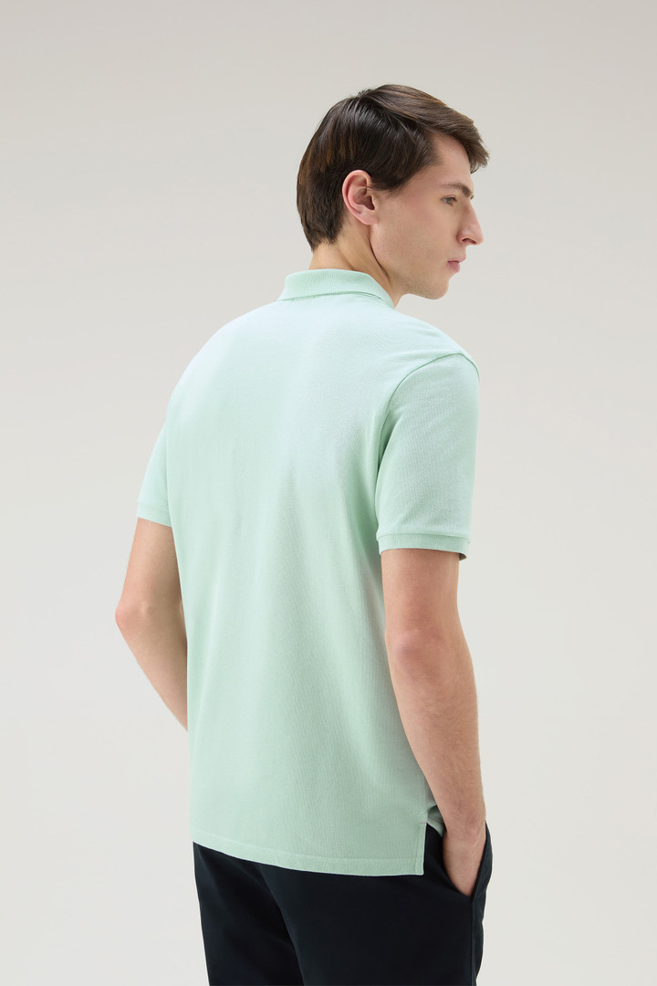 Polo Shirt in Pure Cotton Piquet Green photo 3 | Woolrich