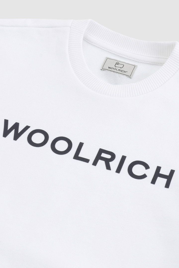 Boy's Crewneck Sweatshirt in Organic Cotton White photo 3 | Woolrich