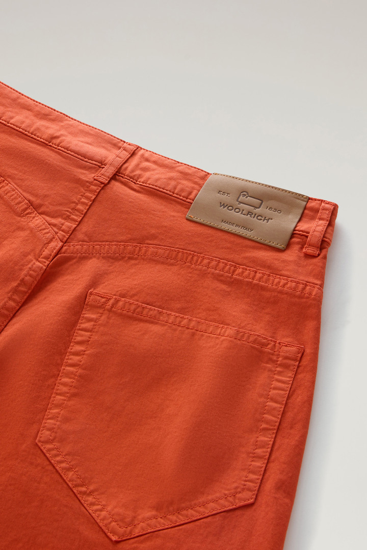Pantalones de sarga de algodón elástico teñido en prenda Naranja photo 7 | Woolrich