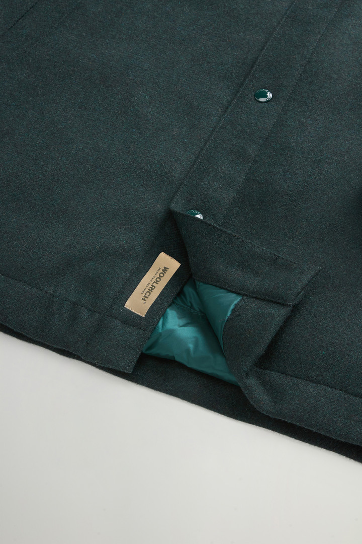 Alaskan Padded Overshirt in Melton Italian Wool Blend Green photo 9 | Woolrich