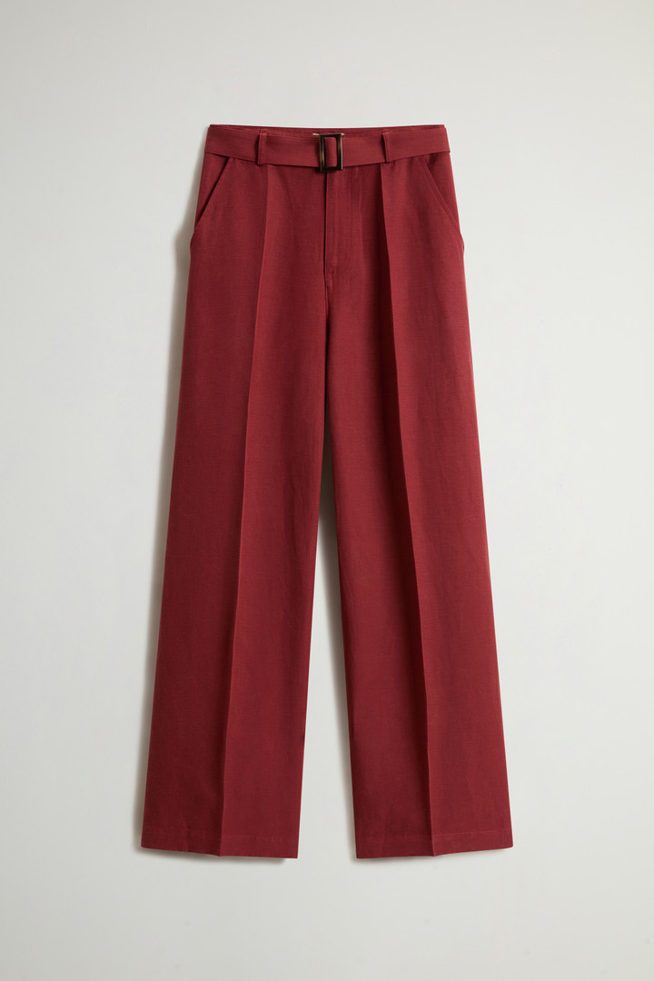 Stückgefärbte Hose aus Leinenmix Rot photo 4 | Woolrich