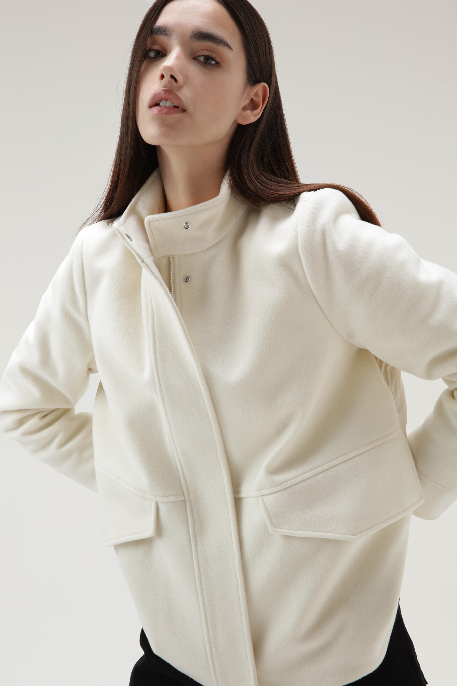 Kuna Jacket in Wool and Cashmere Blend - Women - White