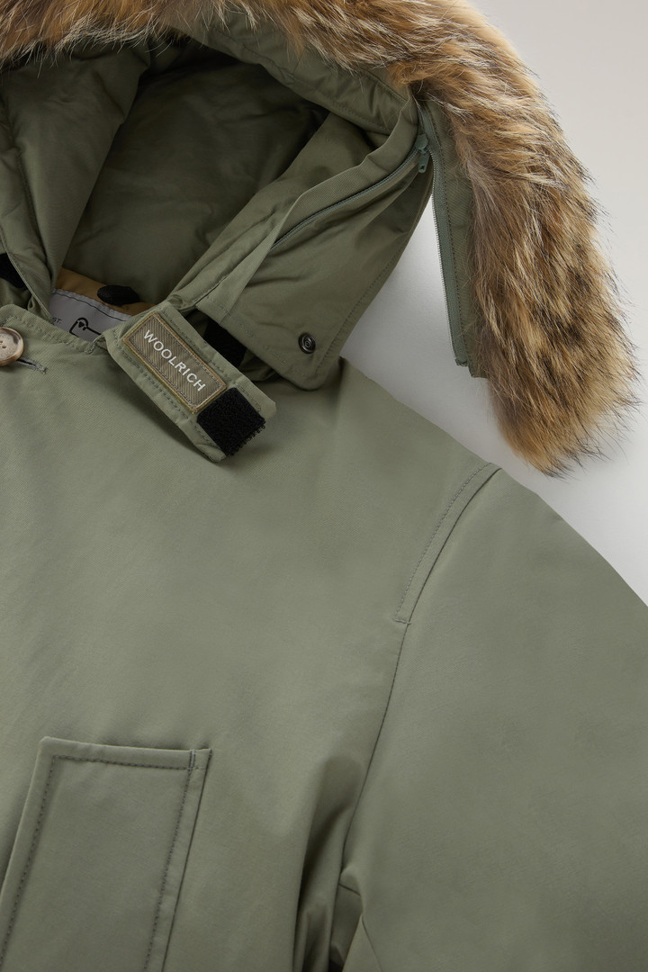 Arctic Parka in Ramar Cloth with Detachable Fur Trim Green photo 3 | Woolrich