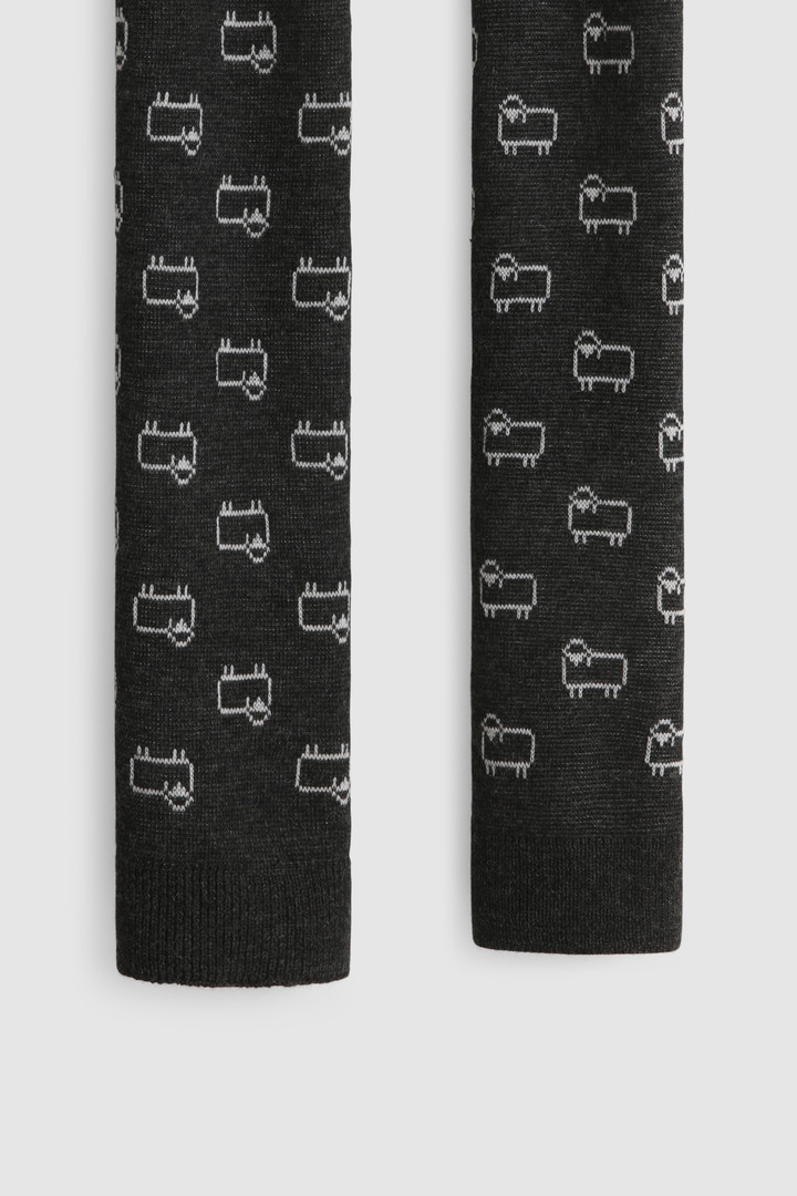 Schal aus Wollmischung mit Jacquard-Schaf-Logo