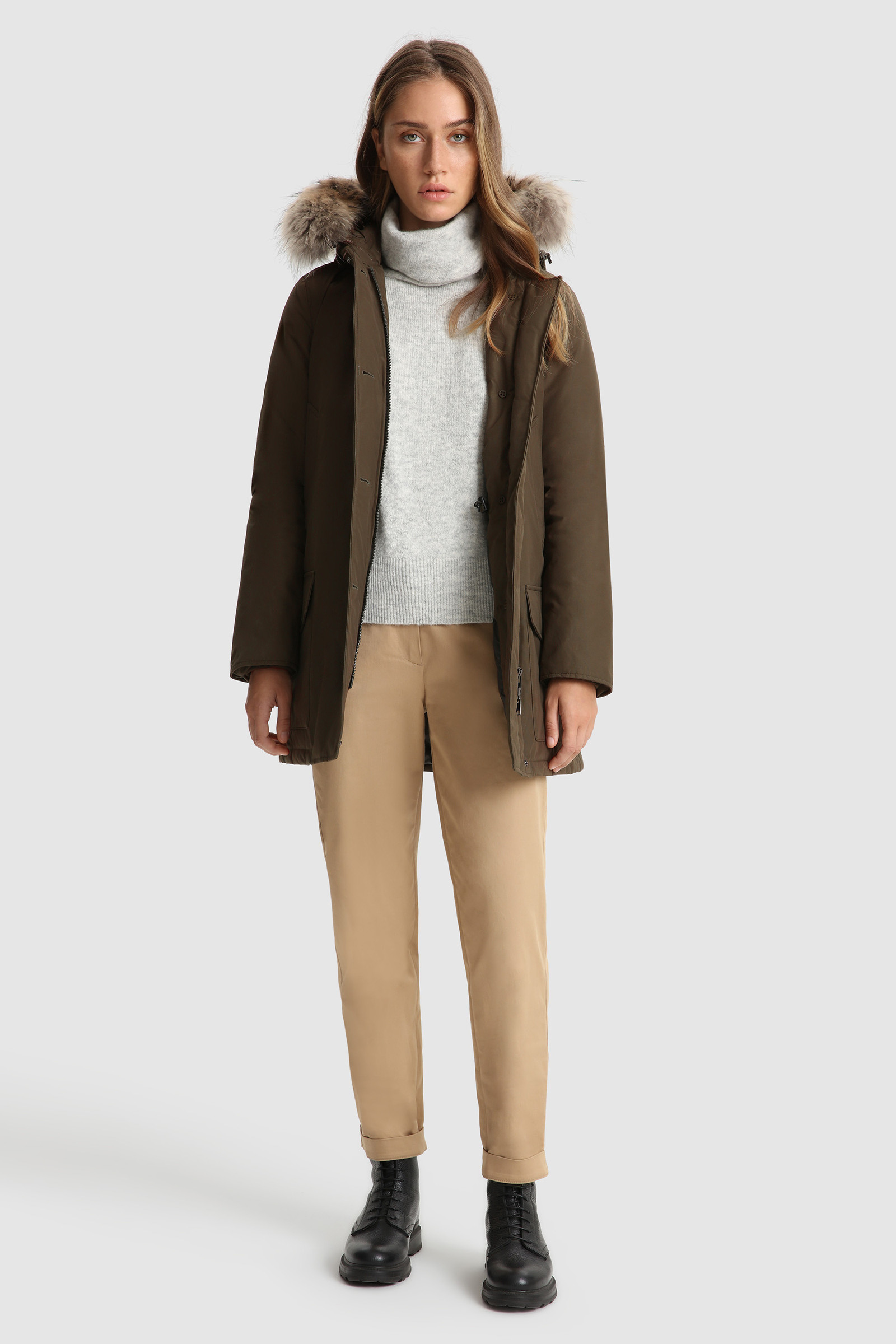 Arctic Parka with Detachable Fur Green photo 2 | Woolrich