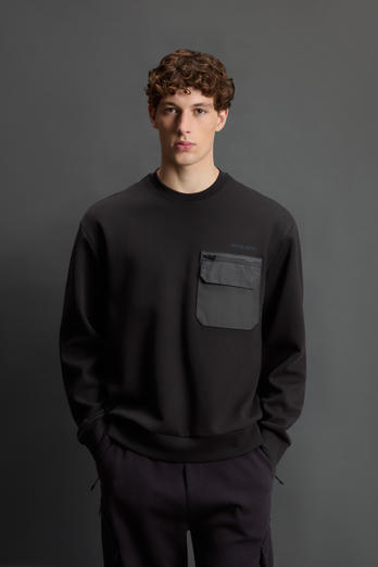 Rundhalssweatshirt aus einer Mischung aus Baumwolle in Interlockqualität und Nylon by Todd Snyder Schwarz photo 1 | Woolrich