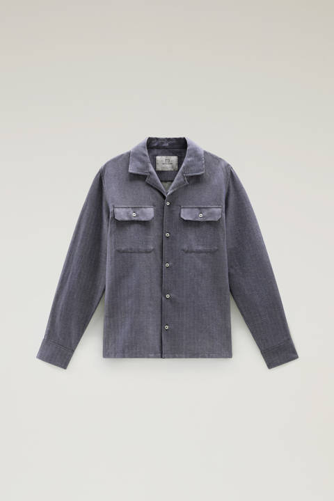 Giacca a camicia in misto cotone e lino Blu photo 2 | Woolrich