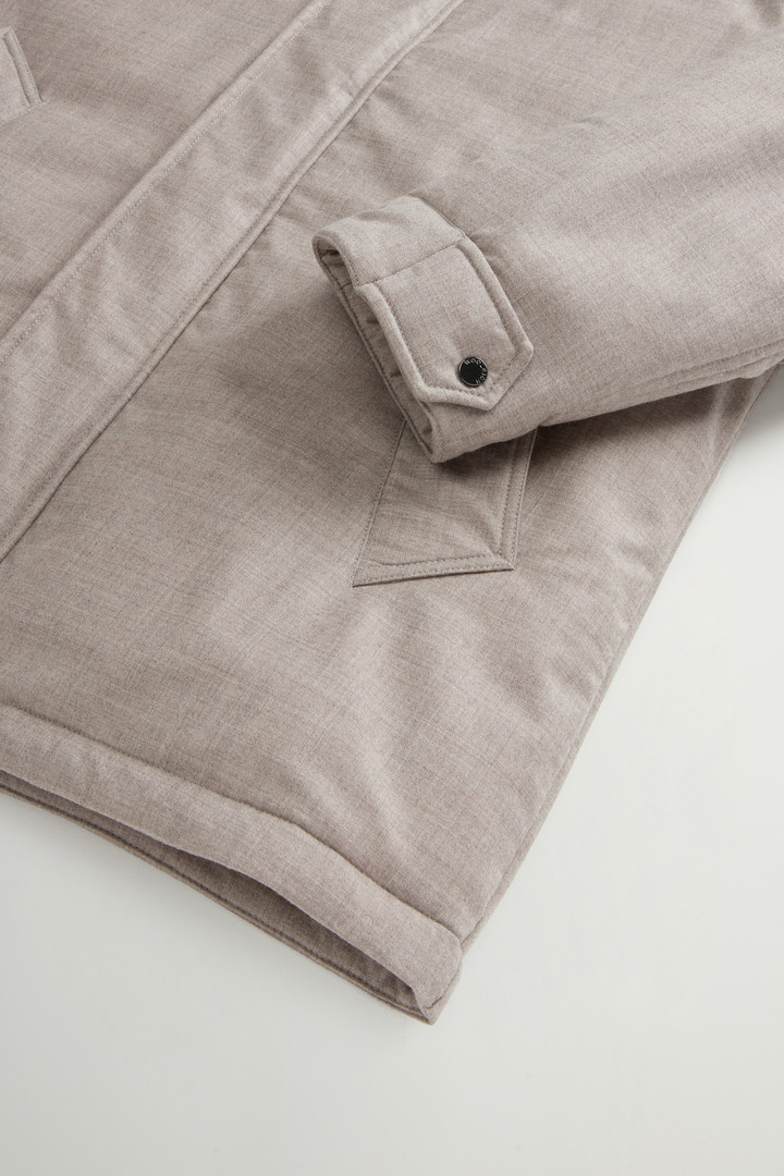 Short Parka in Wool-Silk Blend Crafted Using a Loro Piana Fabric Gray photo 7 | Woolrich