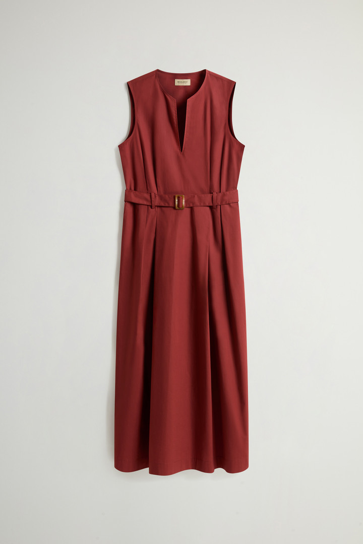 Sleeveless Dress in Pure Cotton Poplin Red photo 5 | Woolrich