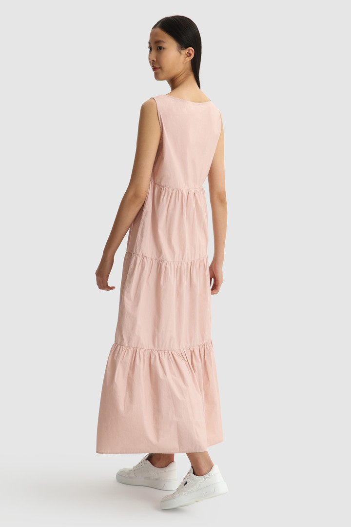 Ärmelloses langes Popelinekleid