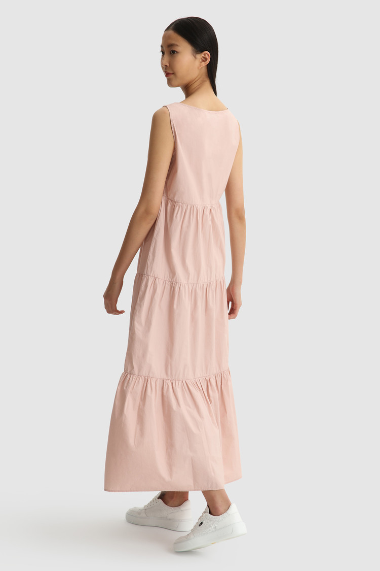 Ärmelloses langes Popelinekleid