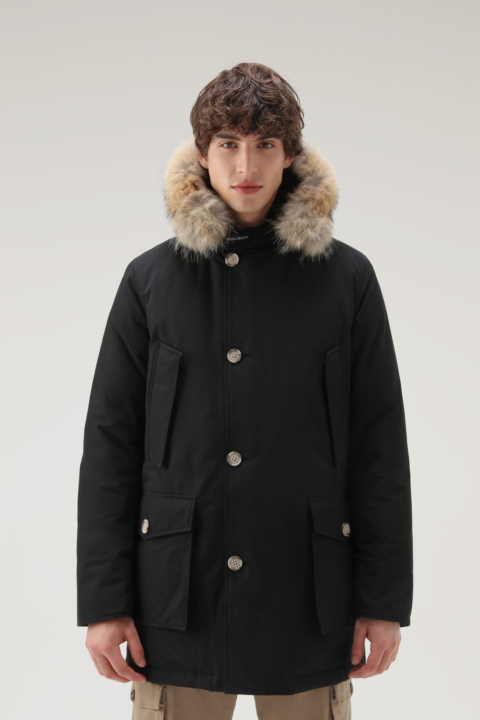 Arctic Parka in Ramar Cloth with Detachable Fur - Men - Black