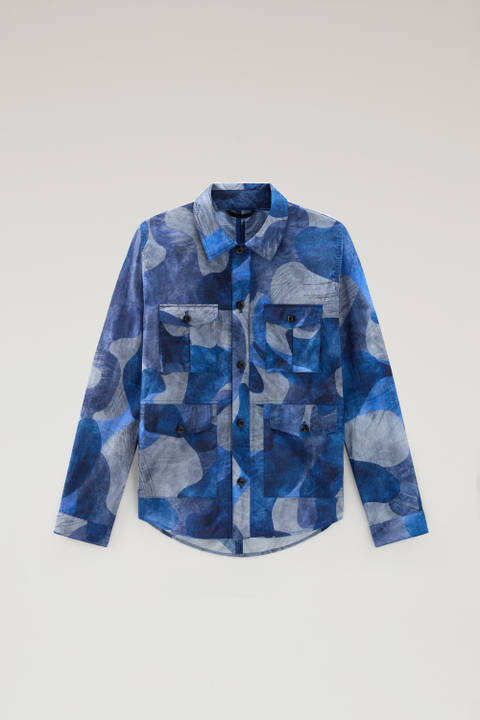 Camo Overshirt in Ripstop Crinkle Nylon Blue photo 2 | Woolrich