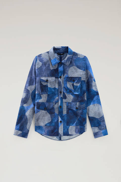 Giacca a camicia camo in nylon Ripstop crinkle Blu photo 2 | Woolrich